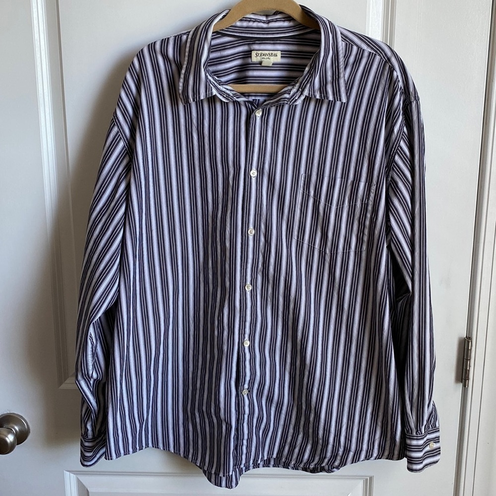 ST. John’s Bay Men’s Striped Long Sleeve Button Down Size XXL